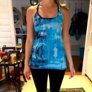Hang Ten Aqua Tie Dye Print Tank Top